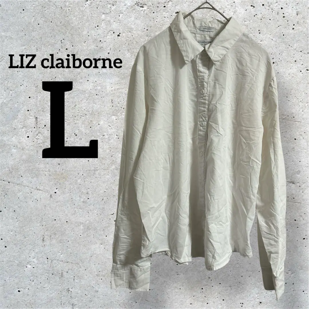 Thumbnail of LIZ Claiborne Long Sleeve Shirt White Solid Color 【L】Regular Collar