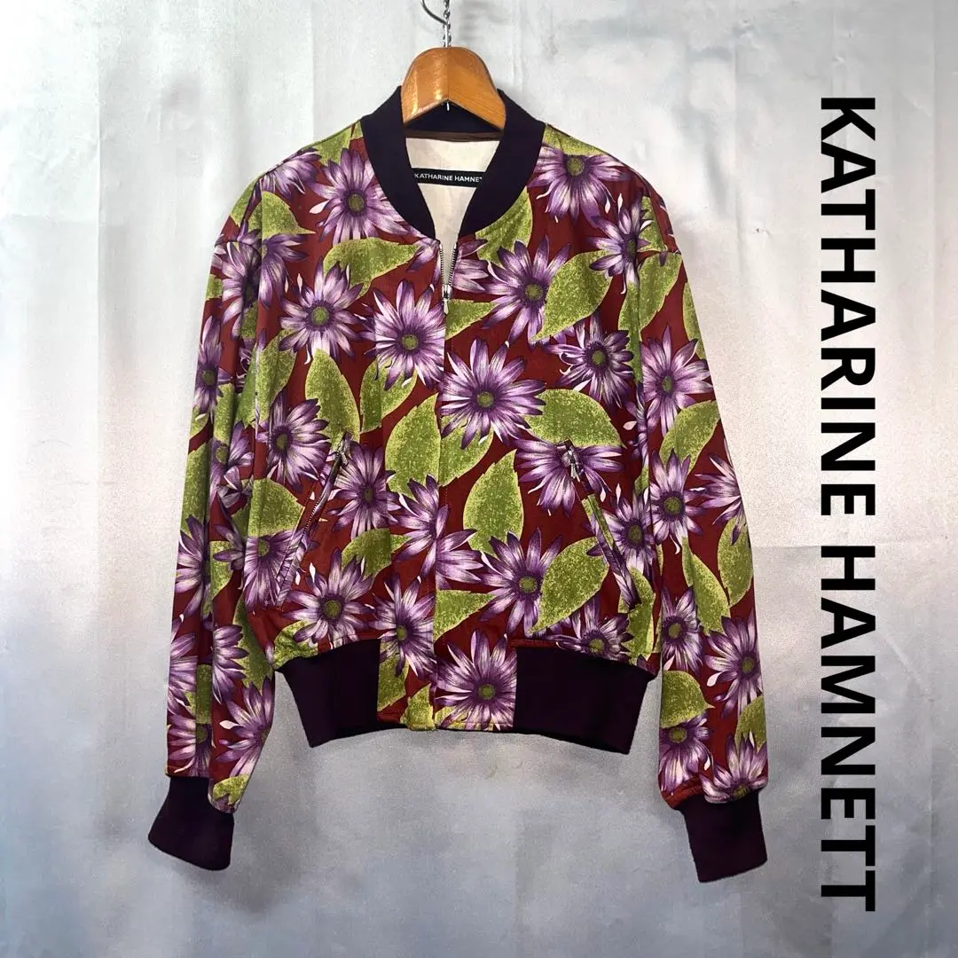80s キャサリンハムネット　ブラック ジャケット リネンブルゾン KATHARINE HAMNETT LONDON】【アウター】キャサリンハムネット