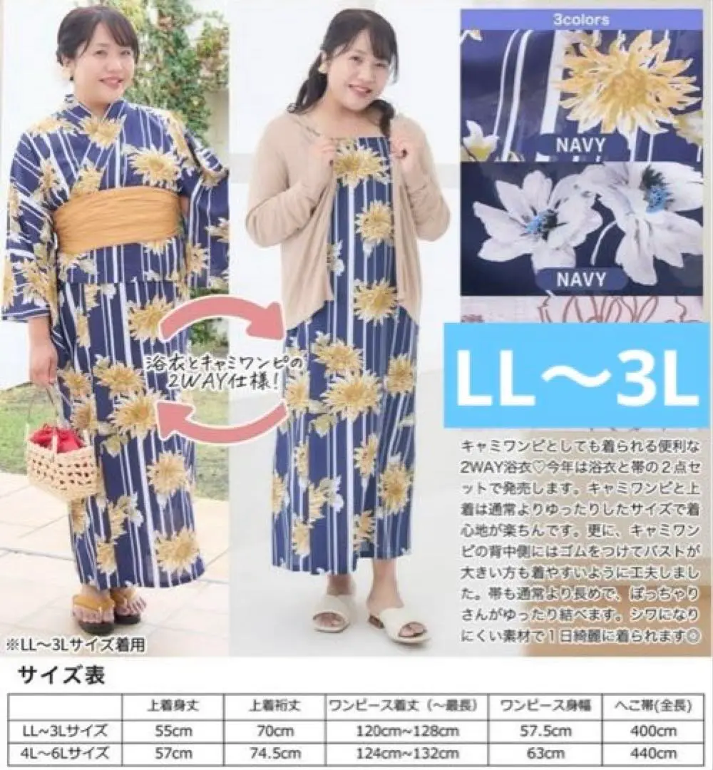 しまむら hina 浴衣 花柄 2way大きいサイズ しまむら Hina（ひな）浴衣まとめ！2025年夏！販売方法・品番