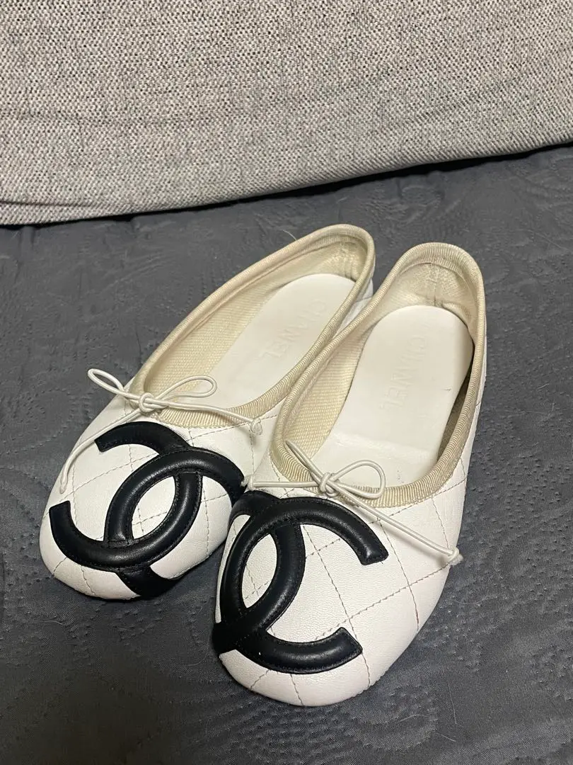 CHANEL カンボンライン フラットシューズ シャネル カンボンライン レザー フラットパンプス レディース