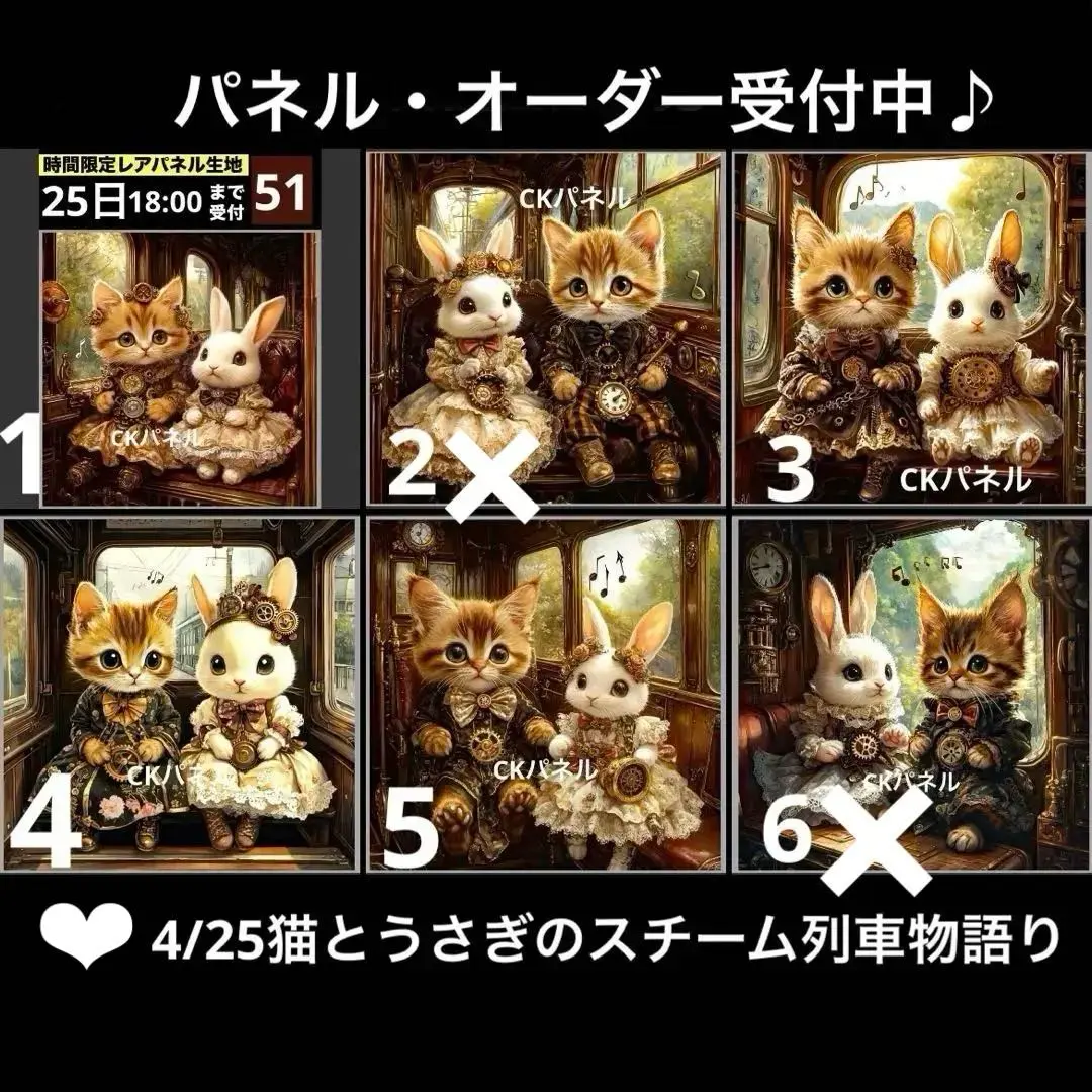 Thumbnail of Order Page 4/25 Steam Train Story of Cats and Rabbits 51 Rare Panel