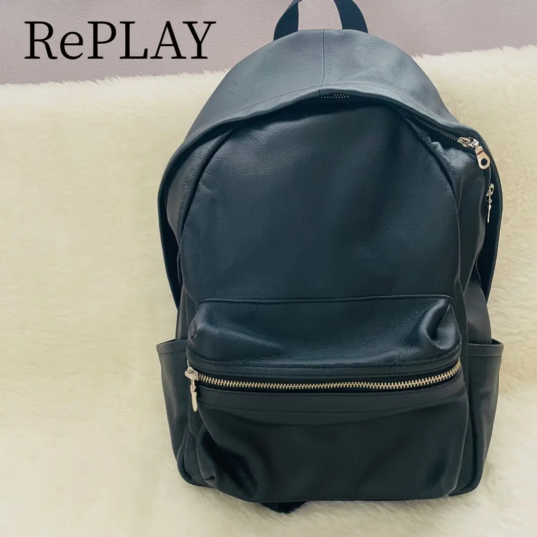 リプレイ REPLAY エコレザー バックパック （ブラック