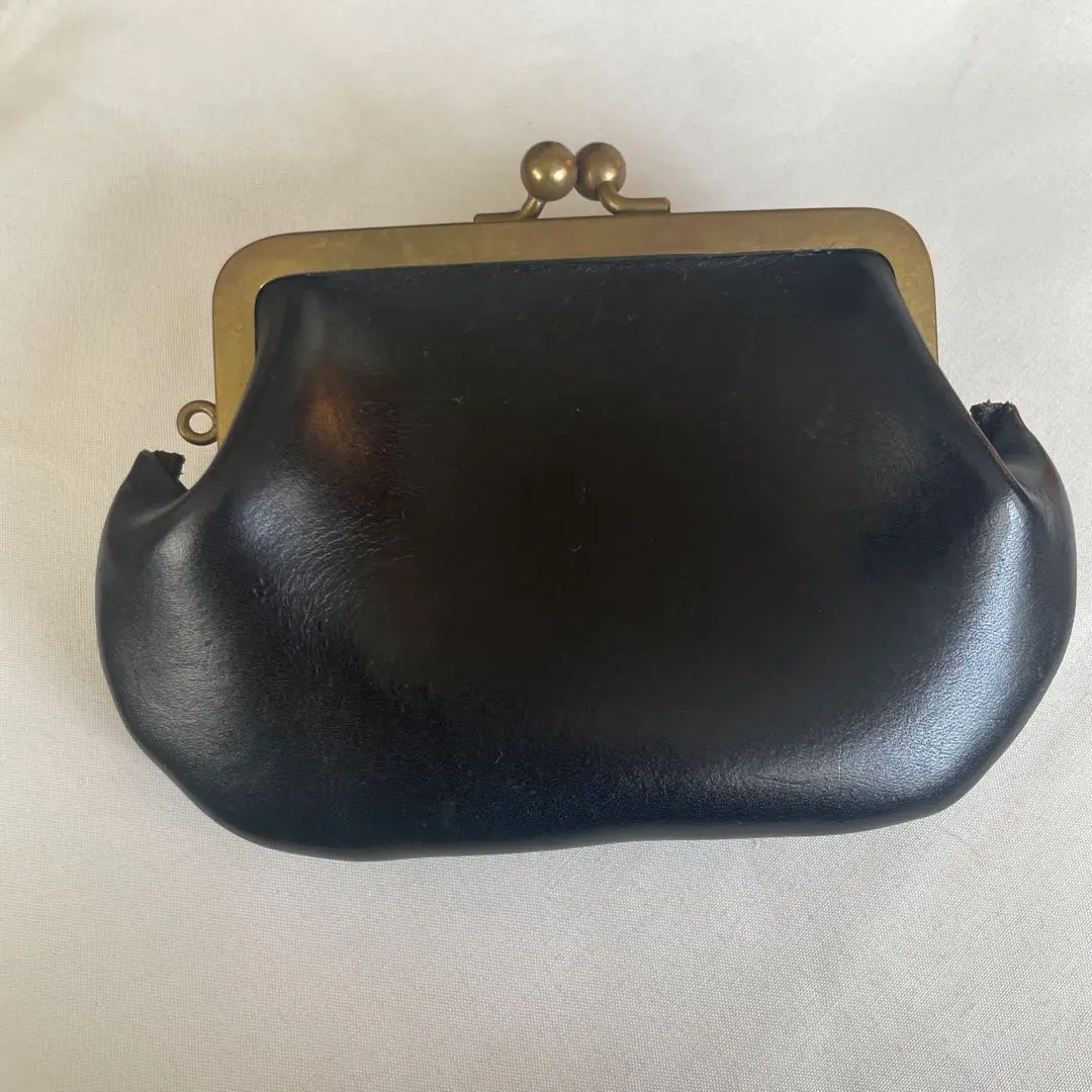 ⭐️美品⭐️N25 がま口財布 コインケース 真鍮 コンパクトウォレット 黒 レザー N25 レザーがま口ウォレット（ブラック・大）