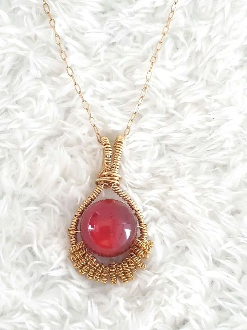 Thumbnail of Red Amber Pendant Top with Schiller