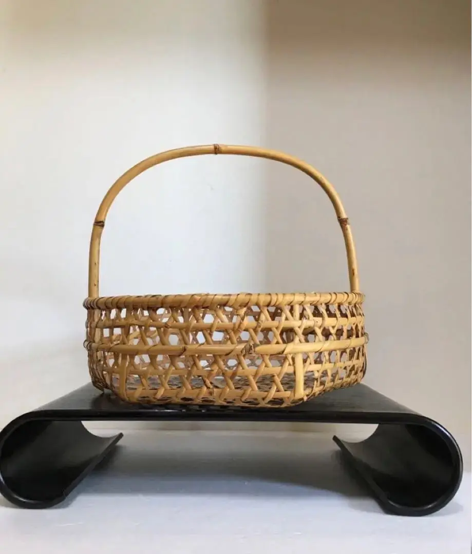 新品未使用品】戸隠竹細工 竹かご りんご籠 竹細工