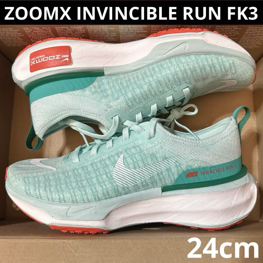 【新品】NIKE ZOOMX INVINCIBLE RUN FK3 24.0㎝ Running shoes Nike Zoomx Invincible Run Fk 3 pure platinum