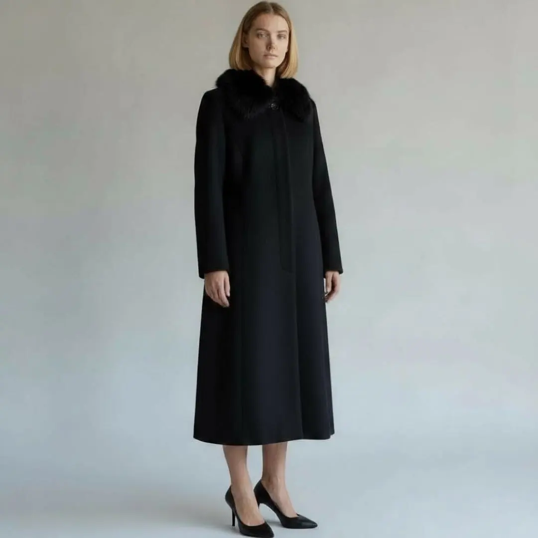 Thumbnail of Monreale / Long Coat / Fox Fur / Cashmere / Fly Front / Size 9