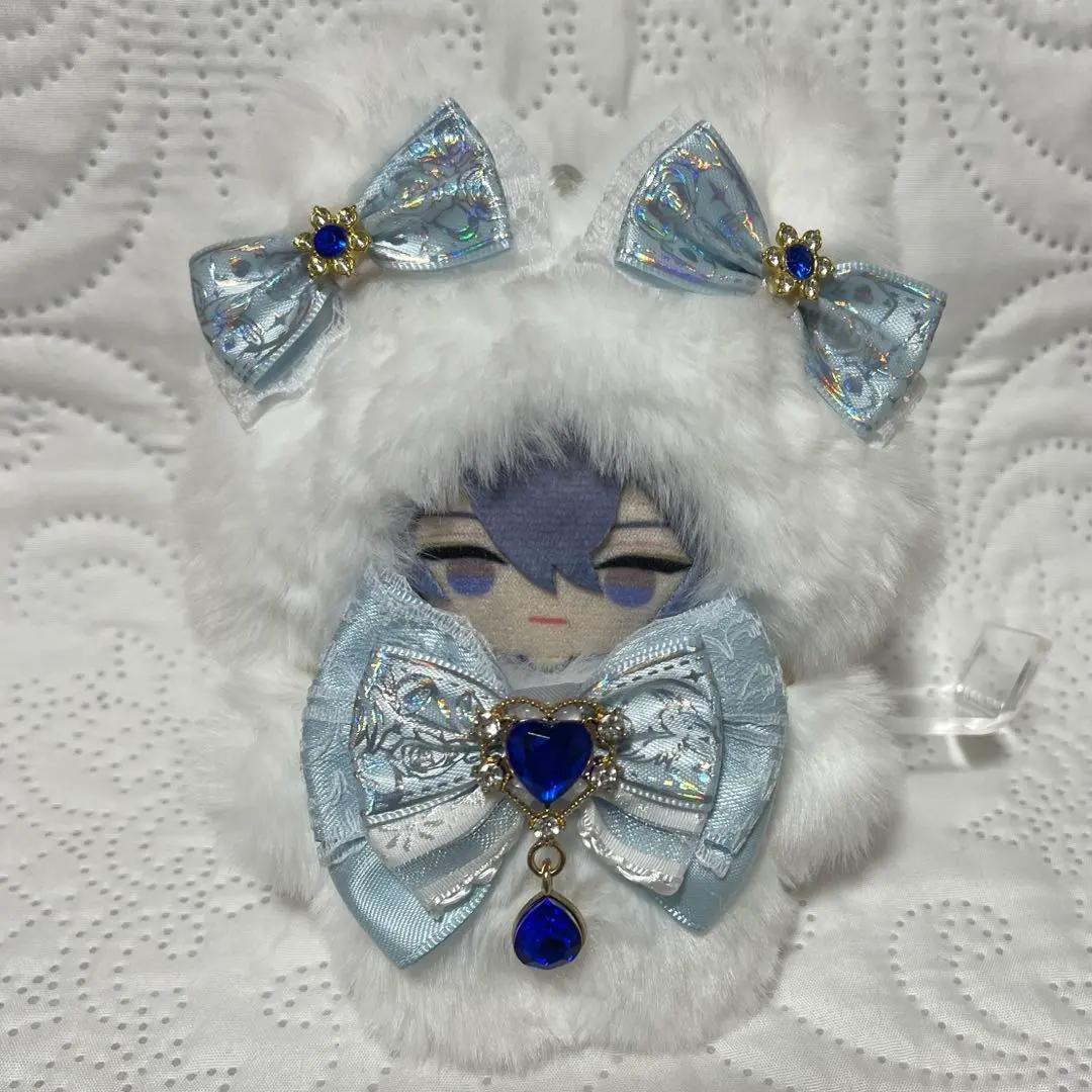 Thumbnail of Papet clothes, white cat, light blue ribbon