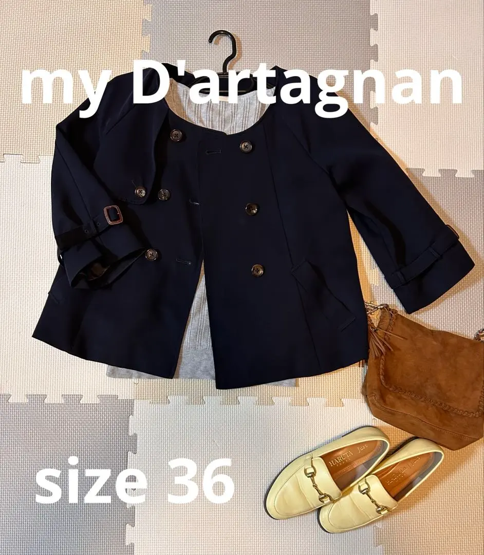 シンゾーン マイダルタニアン　ツイード ノーカラー ジャケット ネイビー 2025年最新】my D'artagnan レディース ノーカラージャケットの
