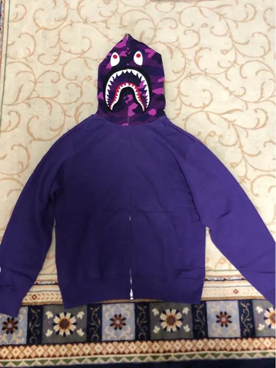 A BATHING APE 初期 希少 シャークパーカー フランケンタグ 紫 A BATHING APE 初期 希少 シャークパーカー フランケンタグ 紫