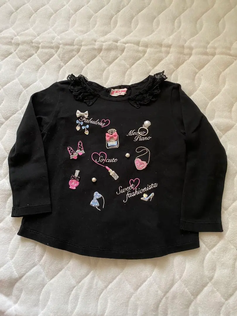 Thumbnail of ❣️ Mezzo Piano ❣️ Mixed-material long-sleeved T-shirt / Cosmetics pattern 100cm