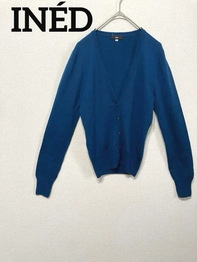 INÉD 伊內德 針織衫 藍色 尺寸9 V領 斯文 通勤 的縮圖