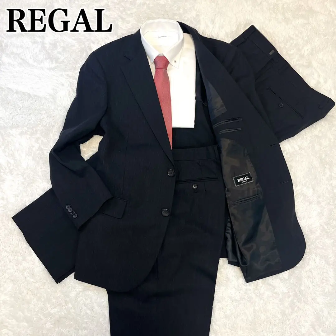 REGAL リーガル スーツ セットアップ 大きいサイズ ブラック E6 rgl070-15.jpg