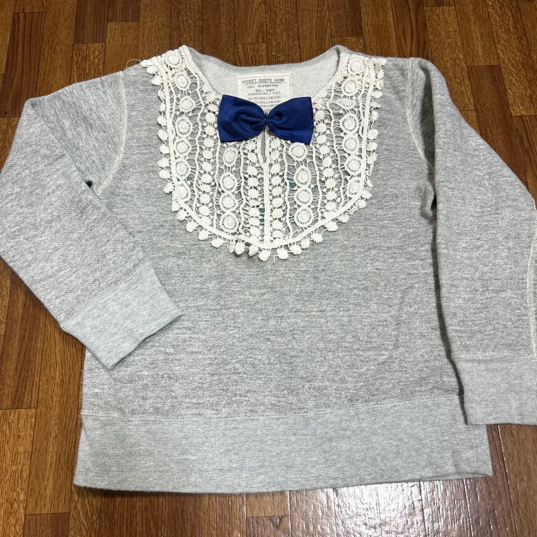 Thumbnail of GO TO HOLLYWOOD Sweatshirt with Lace, Gray, 130cm