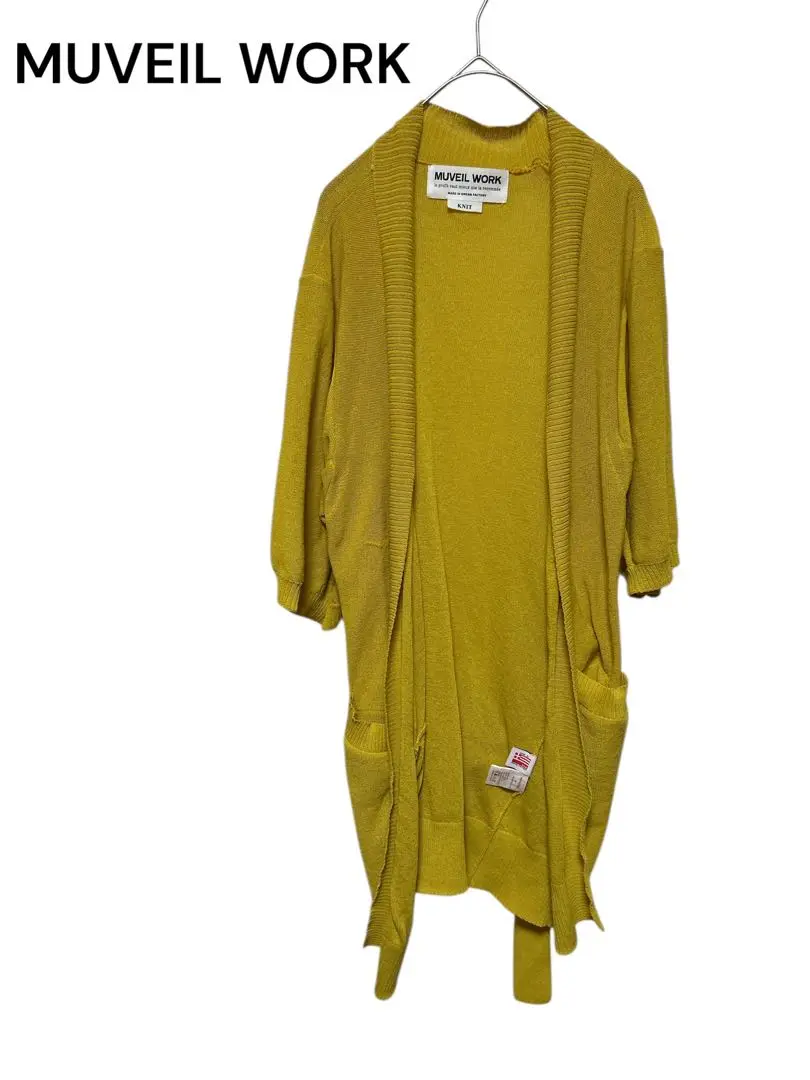 MUVEIL WORK カーディガン レディース ミュベールワーク 中古　古着 MUVEIL WORK WORK(ミュベール ワーク) 総柄Vネックニット