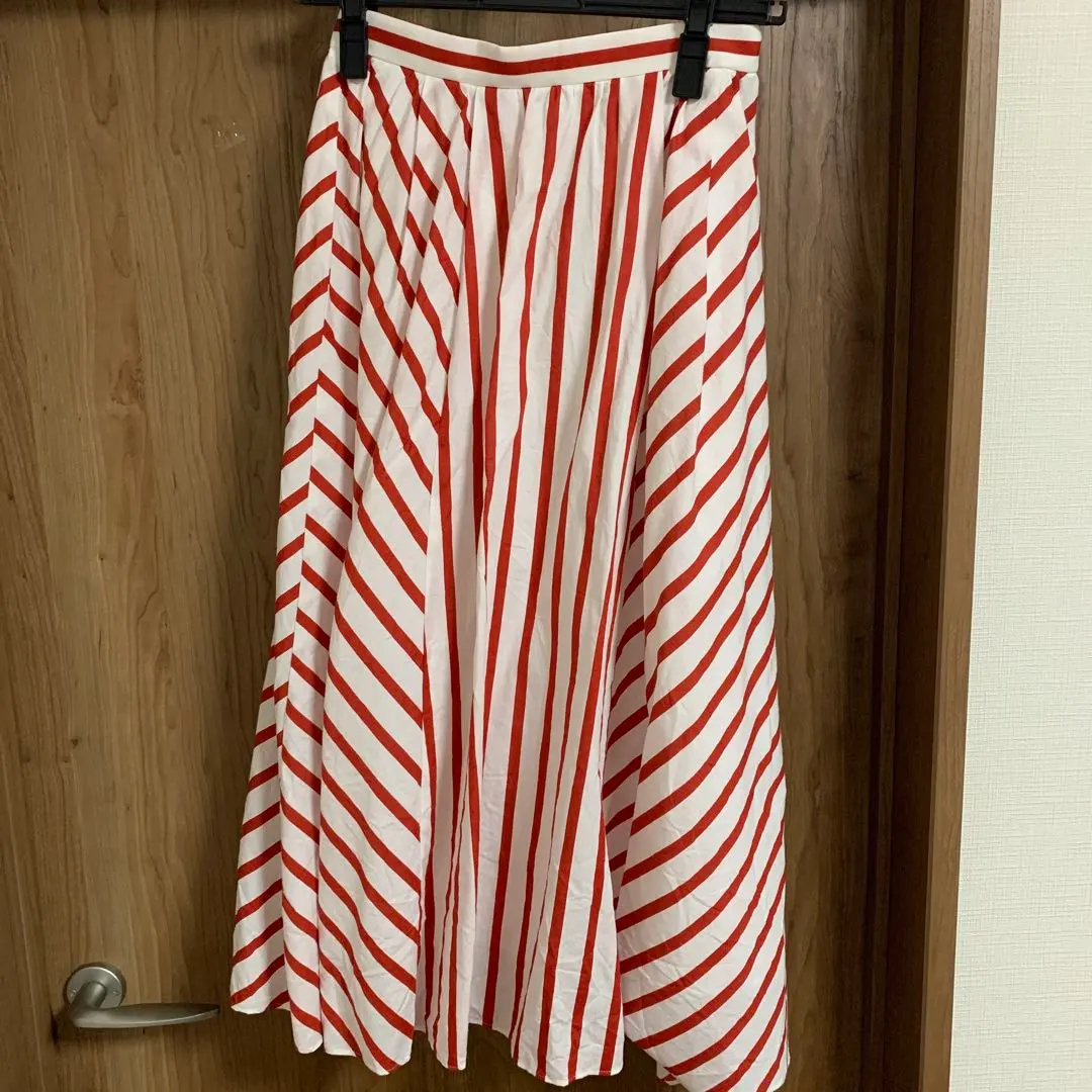 Thumbnail of UNTITLED Striped Flare Skirt, Red, UNTITLED