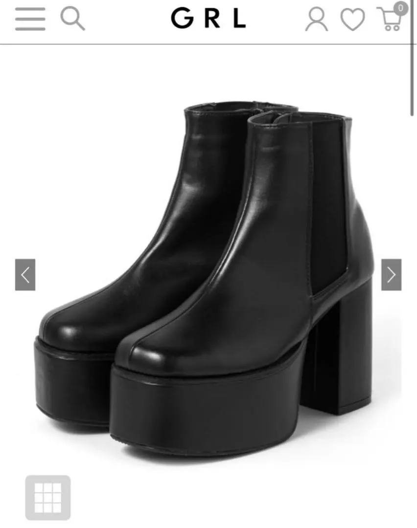 【美品】厚底粗跟側邊彈性真皮短靴[ci389] 靴子 冬 的縮圖