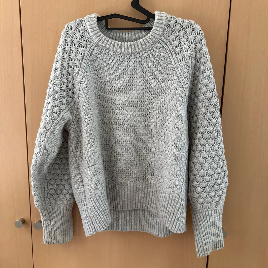 Thumbnail of GAP Gray Long Sleeve Knit Sweater, Size L