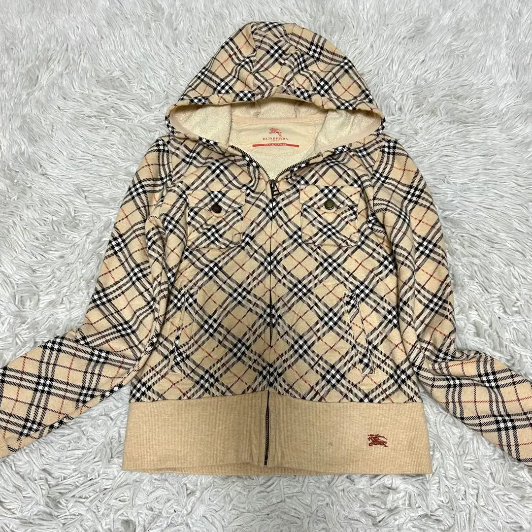 ⭐︎美品⭐︎バーバリーブルーレーベル ノバチェック パーカー ロゴ刺繍 ベージュ 2025年最新】BURBERRY BLUE LABEL パーカーの人気アイテム