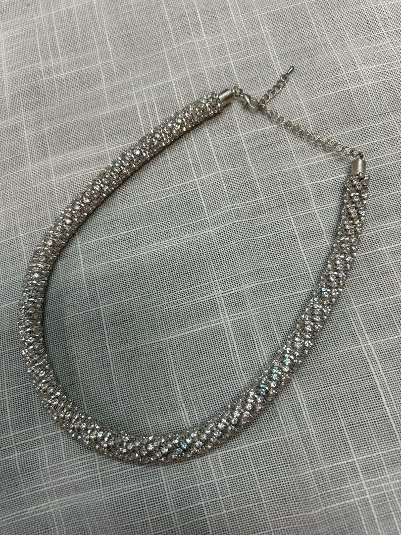 ★降價★ 銀色扭曲設計項鍊 新娘 婚禮 的縮圖