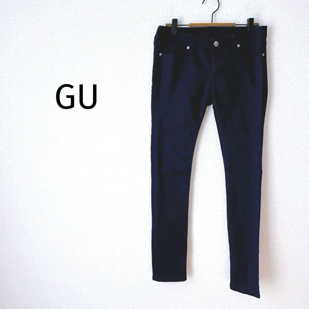 Thumbnail of GU Stretch Skinny Pants 67 Navy Blue Elasticity Spring Summer Autumn Women's