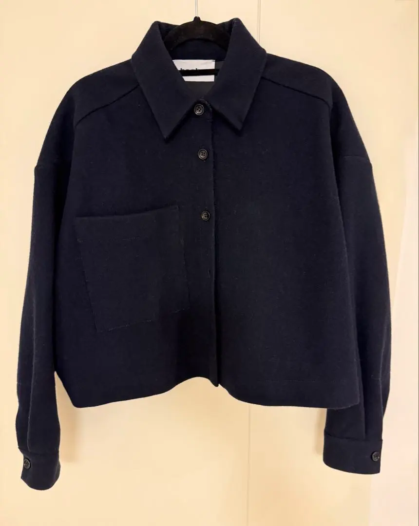 Thumbnail of Dark navy wool cropped jacket