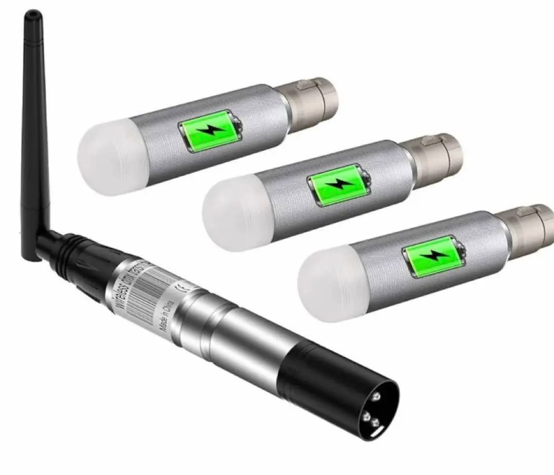 バッテリー内蔵のワイヤレスdmx512トランスミッター,2.4g,dmx