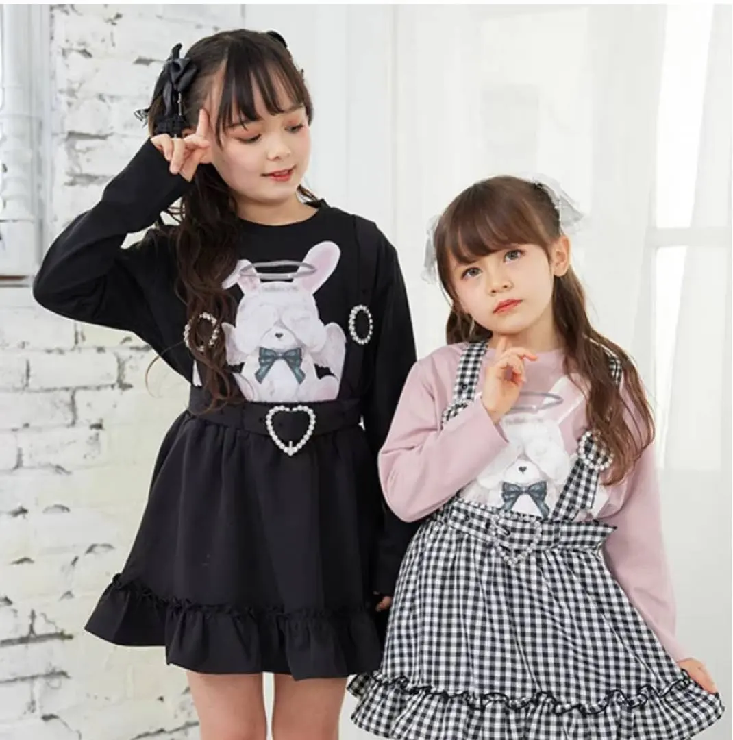 Thumbnail of Little Dear My Love Long Sleeve T-shirt, Angel Rabbit, Black, 120