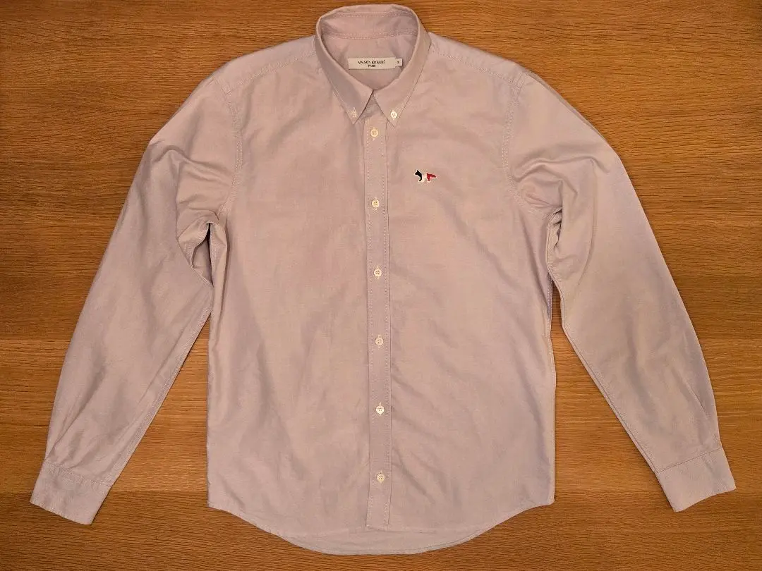 MAISON KITSUNE オックスフォードシャツ サックスブルー 39 ミニ フォックスヘッド クラシック BD シャツ | Maison Kitsuné
