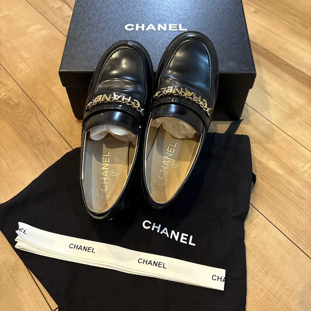 Thumbnail of CHANEL Black Loafers, Size 38