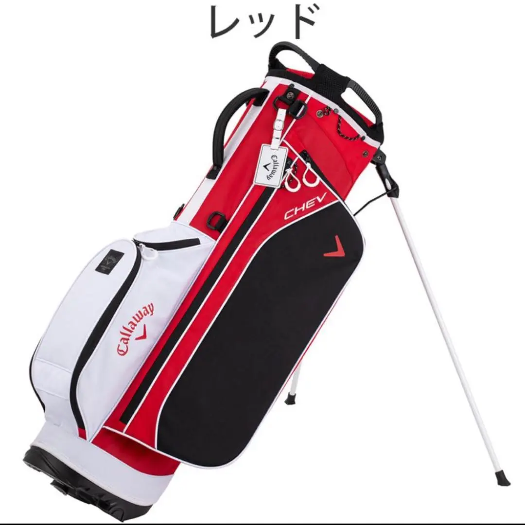 CHEV キャディバッグ 黒/白/赤 CHEV スタンドキャディバッグ(【男性】キャディバッグ)|Callaway