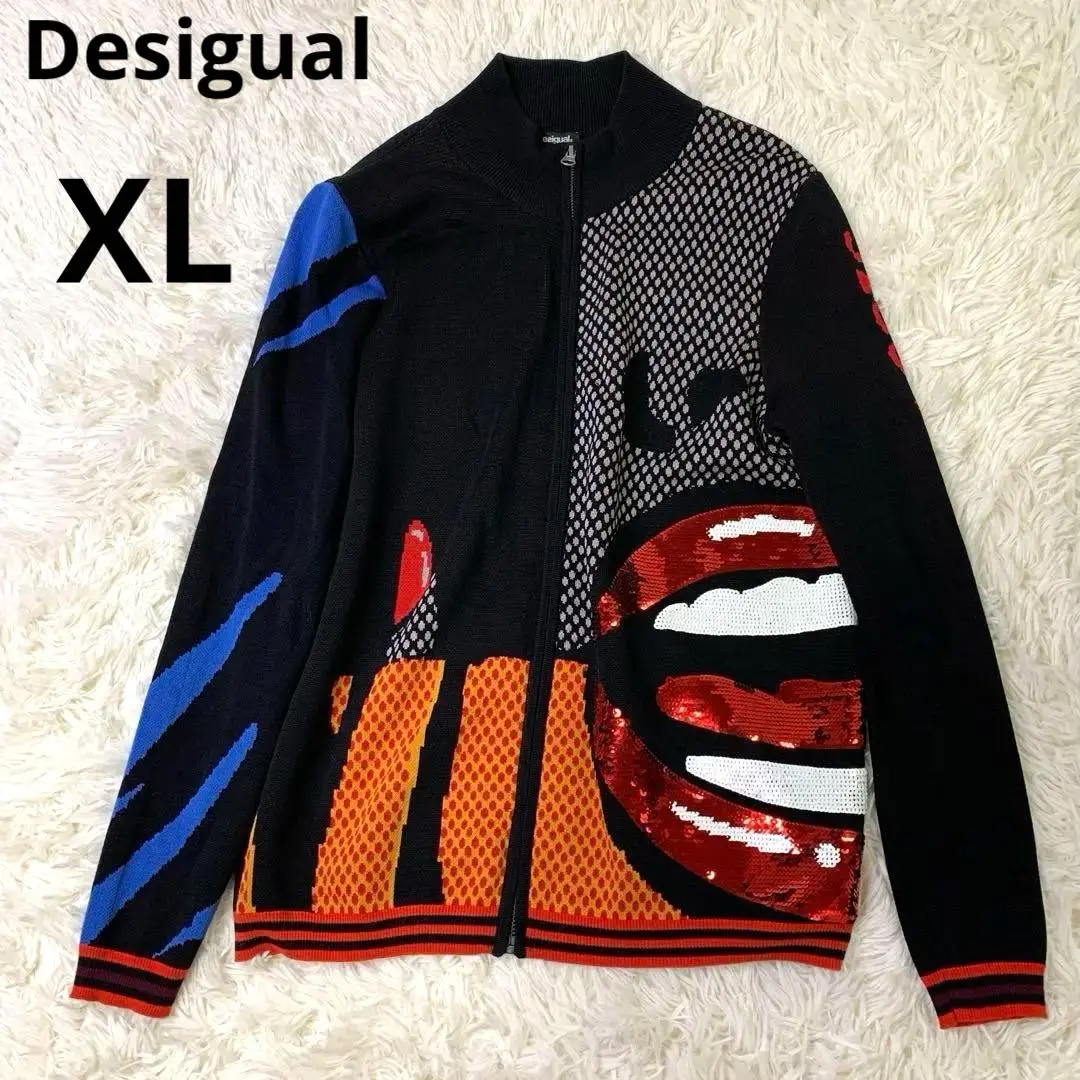 Thumbnail of Excellent condition ✨ Desigual knit jacket with sequins, XL