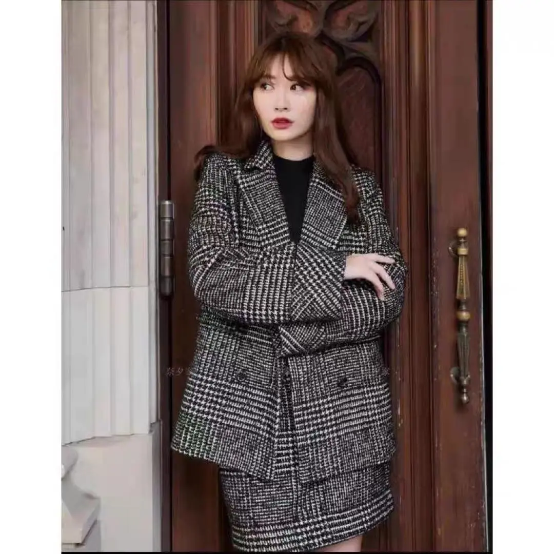ジャケット・アウター Herlipto Hemingway Check Tweed Jacket Her lip to Hemingway Check Tweed Jacket