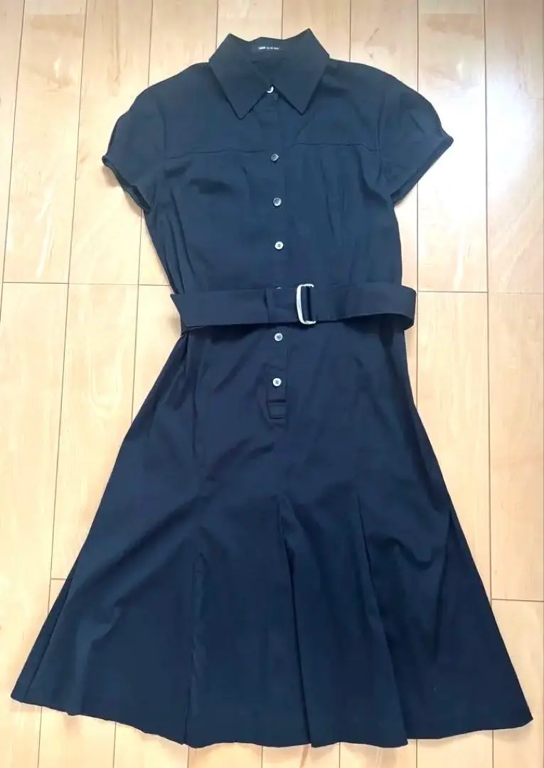 Thumbnail of Comme ça du Mode Black Shirt Dress Short Sleeve with Belt