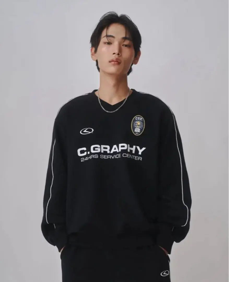 C.GRAPHY グレー Vネック トレーナー C.GRAPHY グレー Vネック トレーナー CODEGRAPHY】☆24SS・新