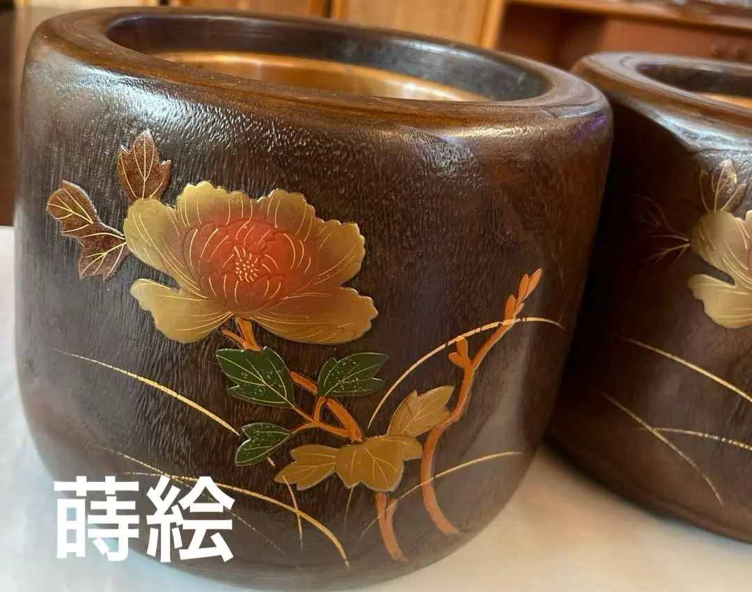 火鉢　和風インテリア茶道具茶道植木鉢火鉢　桐　銅　銅製　蒔絵　針金細工　金網細工 火鉢和風インテリア茶道具茶道植木鉢火鉢桐銅銅製蒔絵針金細工