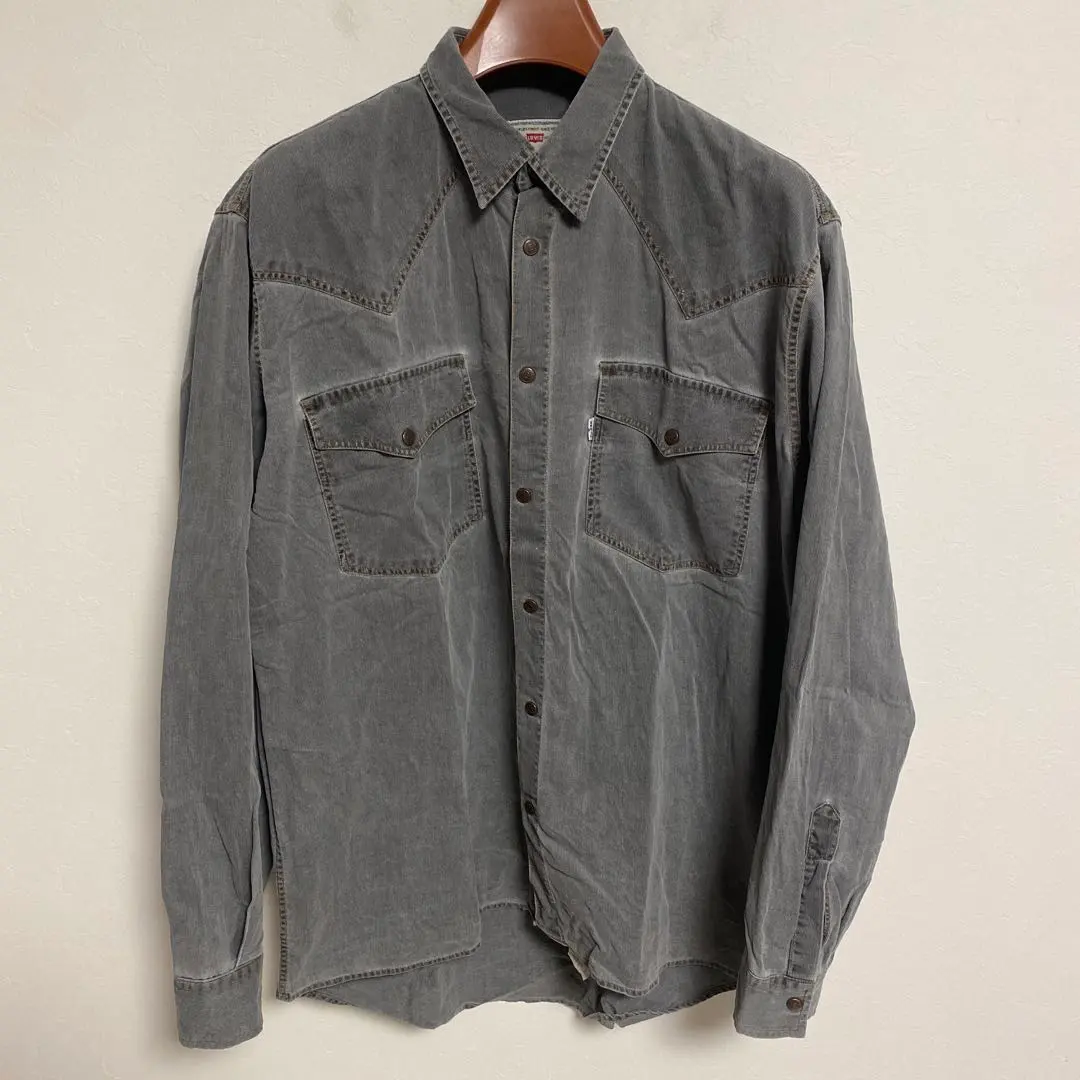Thumbnail of Levi's Levi's Gray Denim-Style Long Sleeve Shirt Overshirt XL