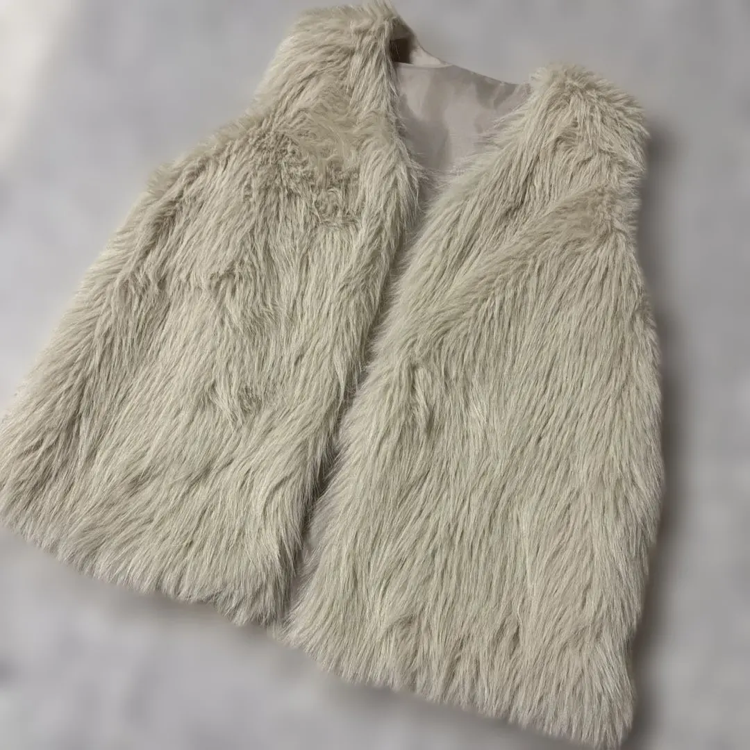 Thumbnail of CRL Gray Faux Fur Knit Bustier