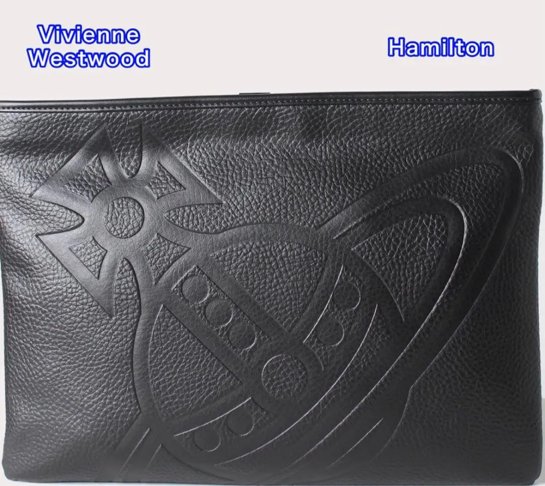 ヴィヴィアンウエストウッド ハミルトン クラッチバッグ オーブ型押し 黒 Vivienne Westwood 未使用 ヴィヴィアンウエストウッド クラッチ