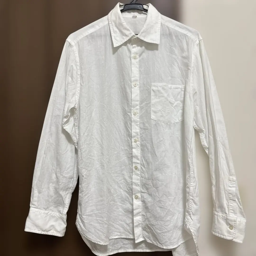 Thumbnail of MUJI White Long Sleeve Shirt, Size M, with Chest Pocket