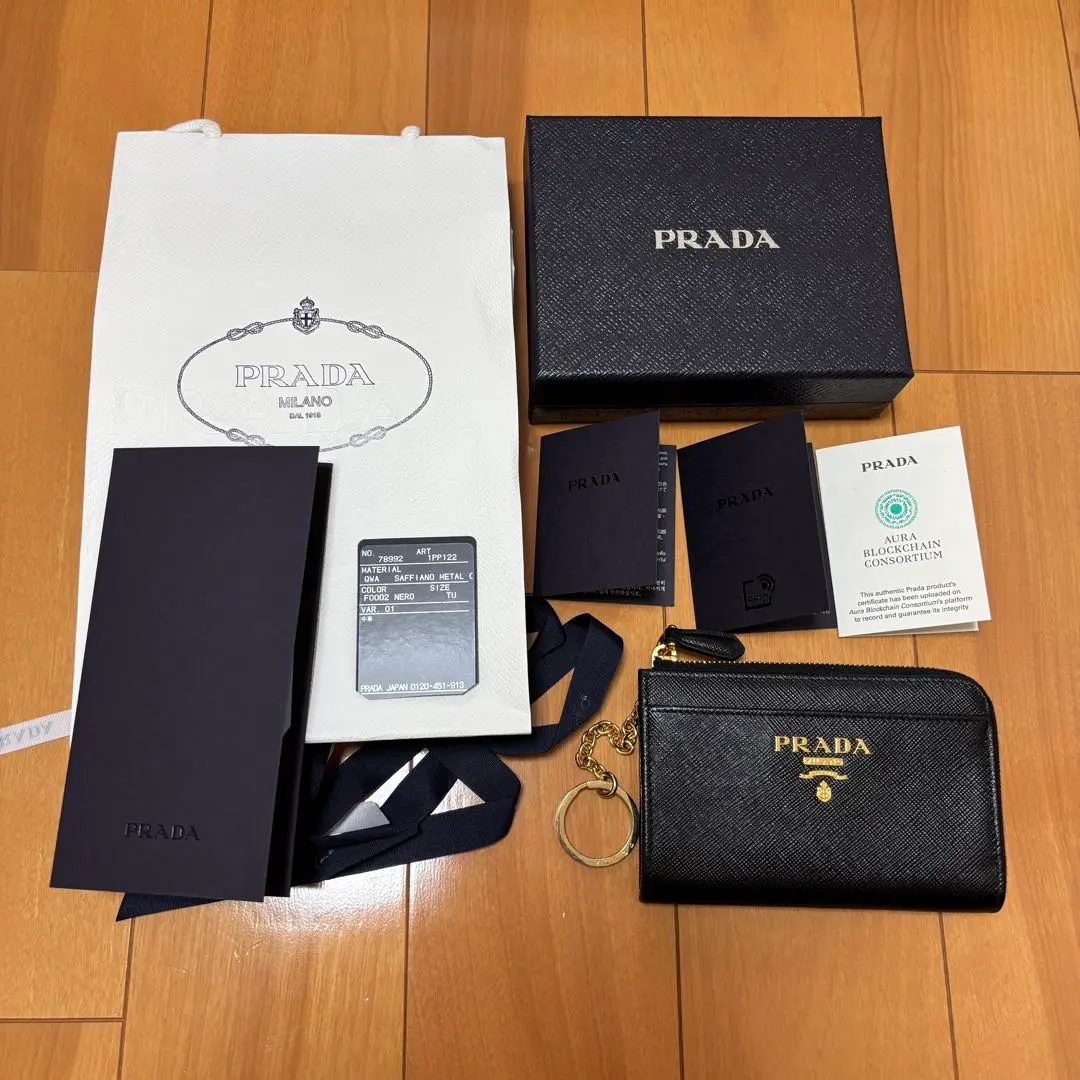 PRADA プラダ　コインケース　キーリング　チャーム　ブラック　正規品 楽天市場】PRADA プラダ キーリング付きL字ファスナーコイン