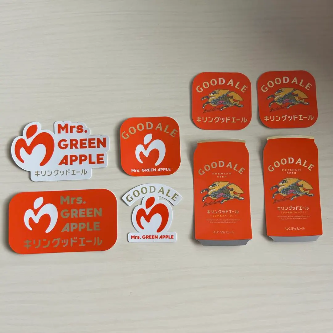 Thumbnail of Mrs. GREEN APPLE Kirin Good Ale Sticker Complete Set
