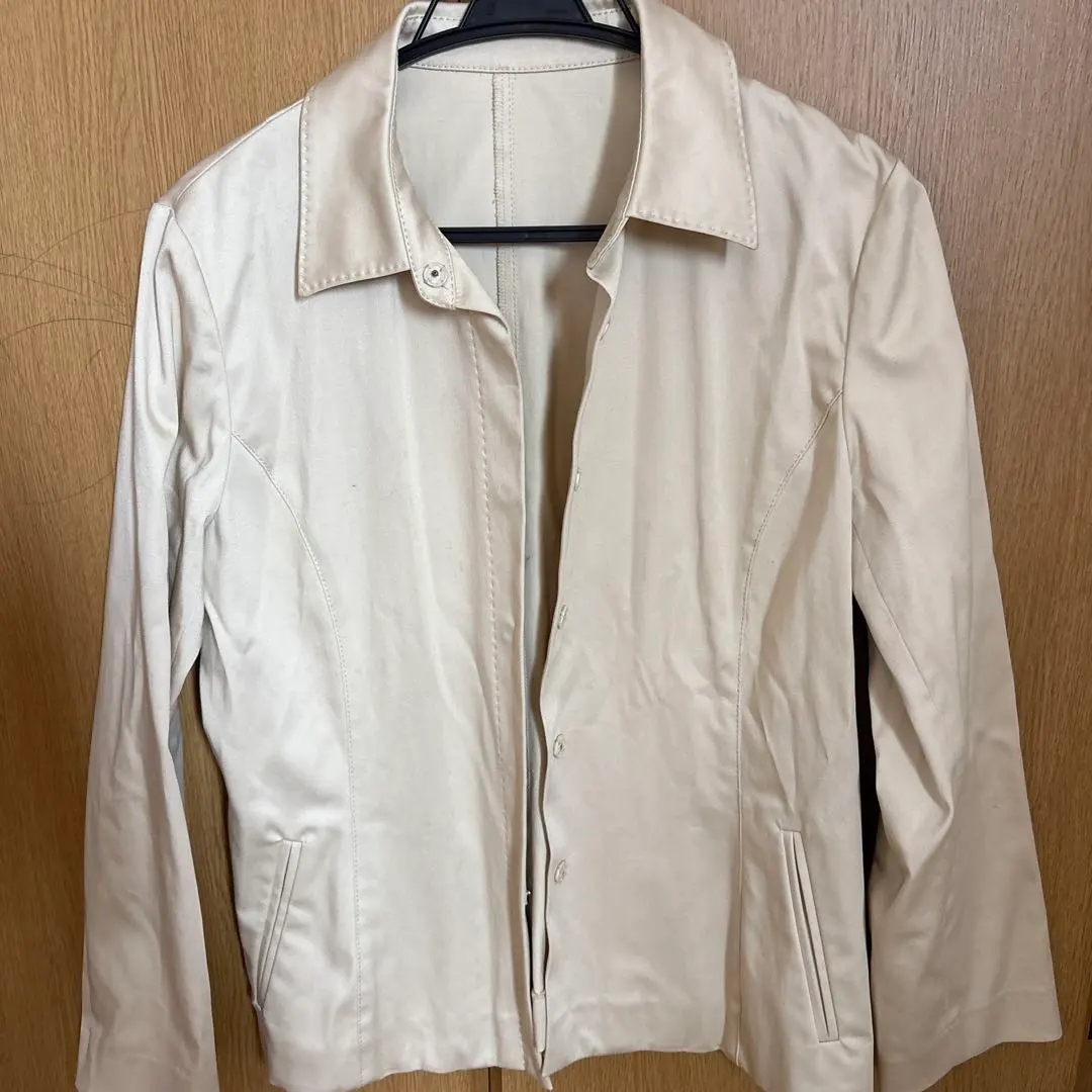 Thumbnail of Beige synthetic leather jacket and skirt set