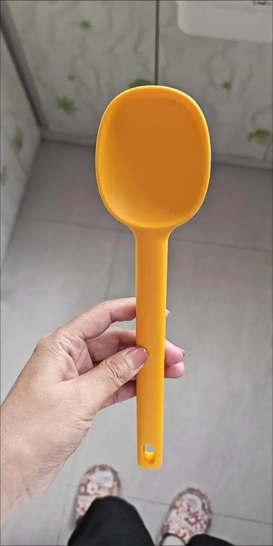Thumbnail of Orange Silicone Spoon-Shaped Kitchen Tool