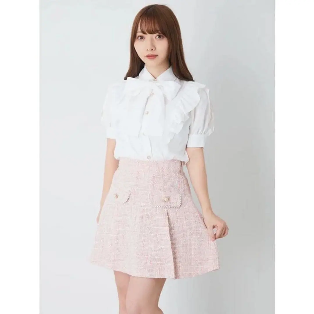 Ank Rouge 粗花呢梯形裙 的縮圖