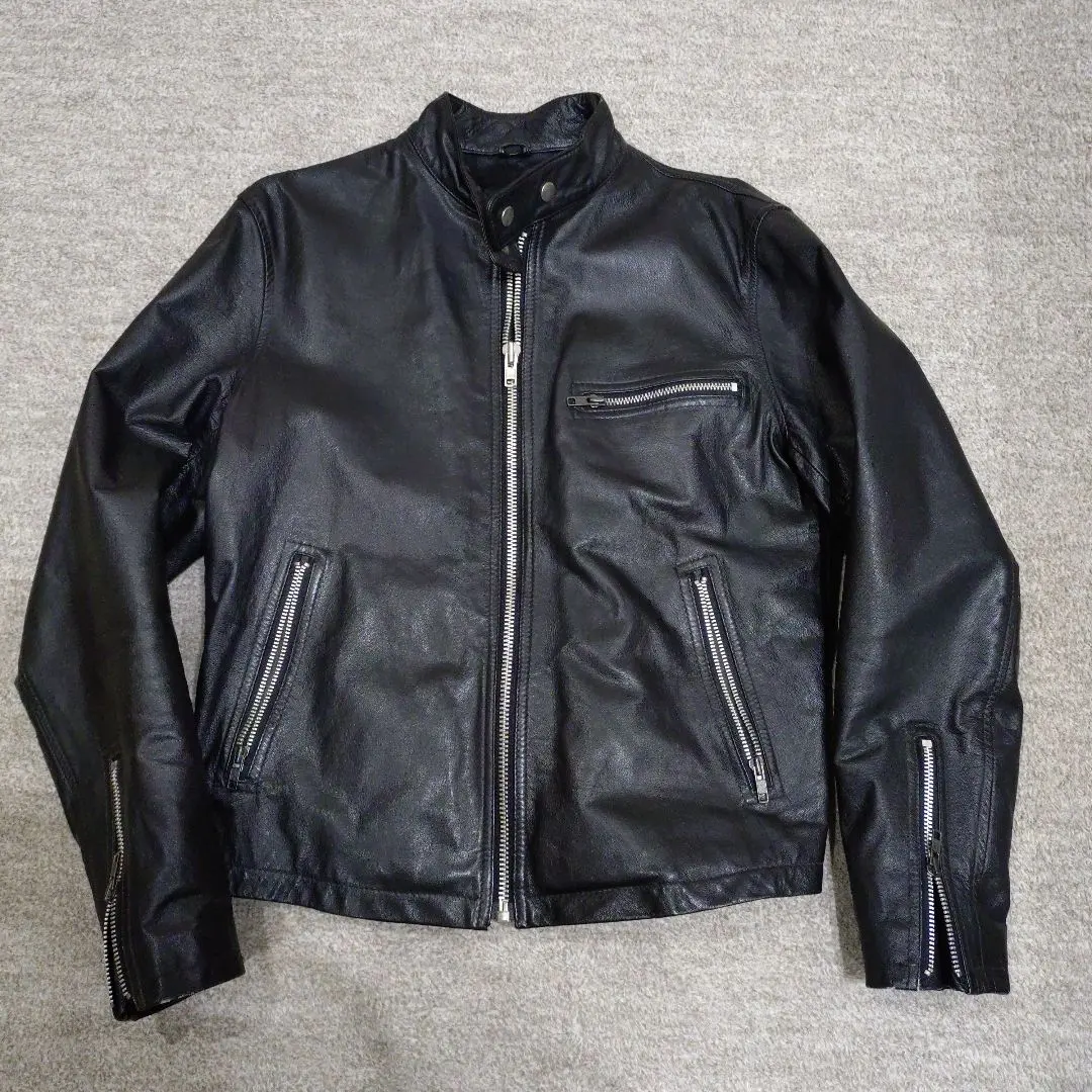 Thumbnail of Black leather single rider's jacket