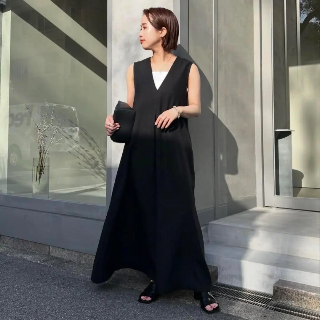 Thumbnail of ur's 2-way Flare Dress S Black V-neck Crew neck Maternity wear possible