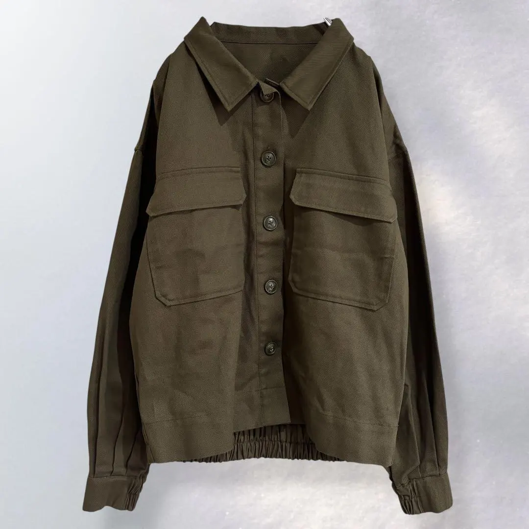 Thumbnail of Military Jacket Blouson Outerwear Solid Color Simple Casual 140356