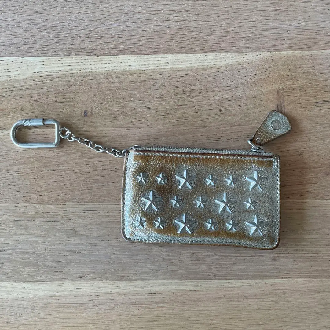 T1596 未使用☆ ジミーチュウ コインケース 小銭入れ レザー シルバー JIMMY CHOO - JIMMY CHOO ジミーチュウ コインケース レザー