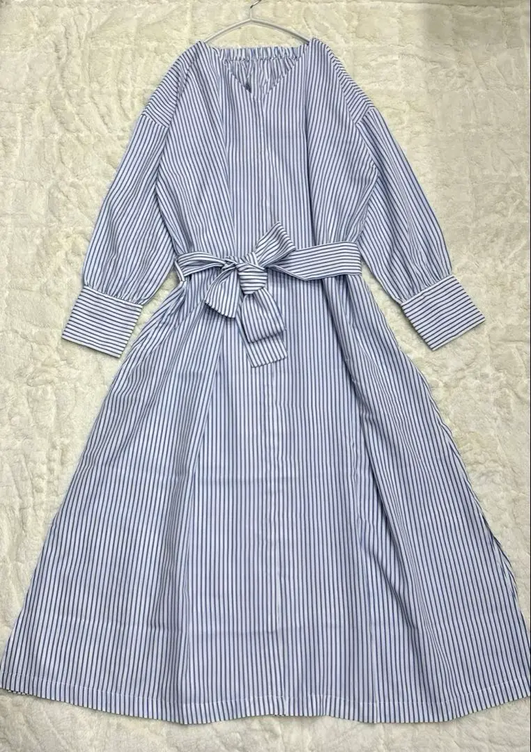 Thumbnail of BACK NUMBER Striped Shirt Dress